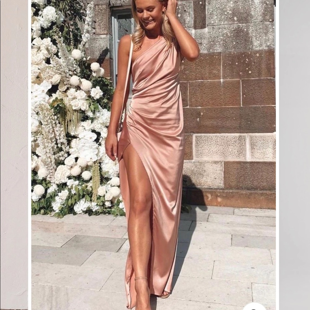 Blush pink Shop Jaus Samiri dress.